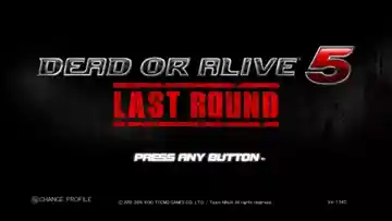 Dead or Alive 5 Last Round (USA) (v2.03) (Update) screen shot title